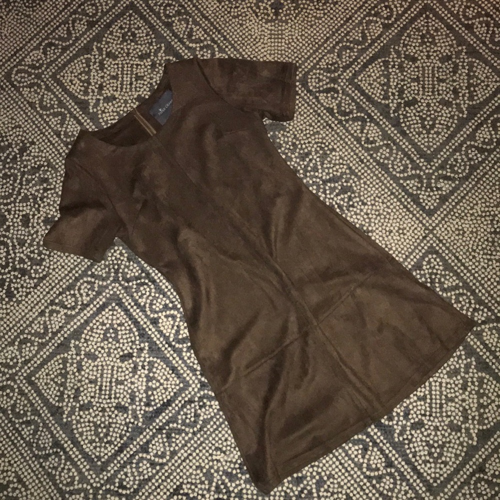 Paper Crane faux suede dress